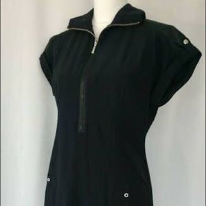 Zenergy by Chicos Black Shirt Dress Zippers Snaps